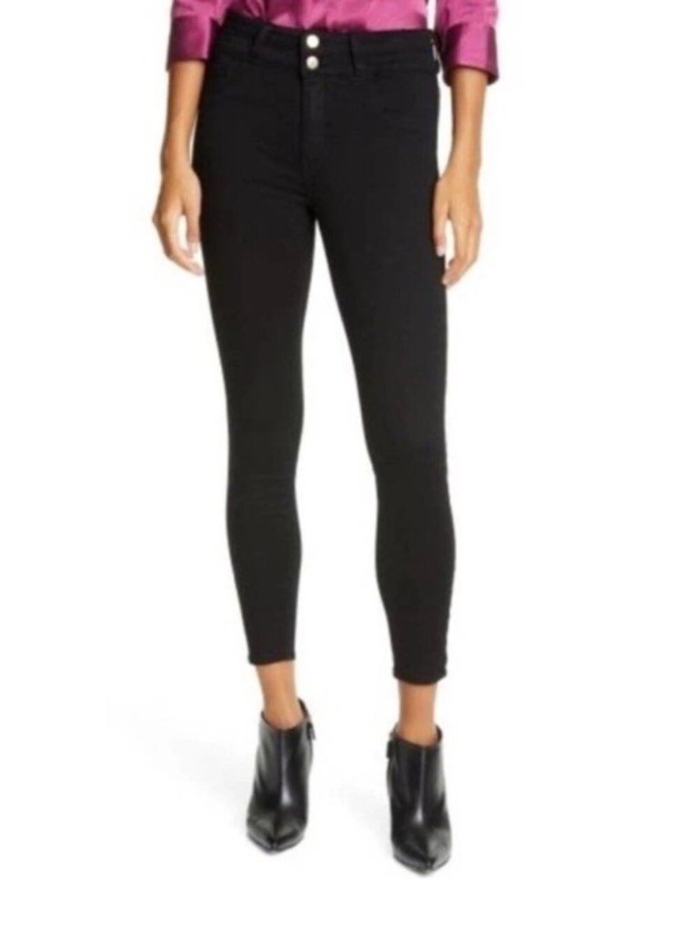 L'AGENCE Women's Sz 28 Peyton Skinny Jeans in Noir Black